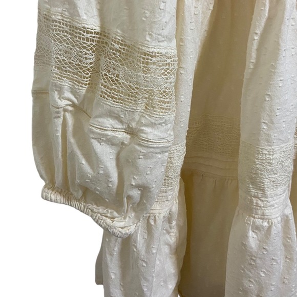 Old Navy Cream Boho Tiered Eyelet Lace Babydoll Dress Cottagecore Plus Size XXL - Picture 6 of 10